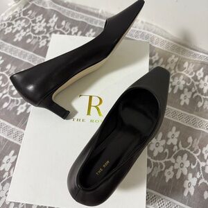 The Row Classic Black Leather Heels